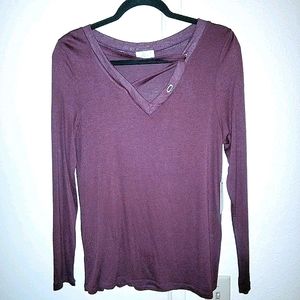 Long Sleeve Burgundy Shirt, Size XL